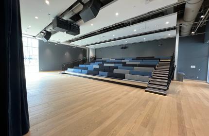 Cypress Theater with bleacher seating extended.